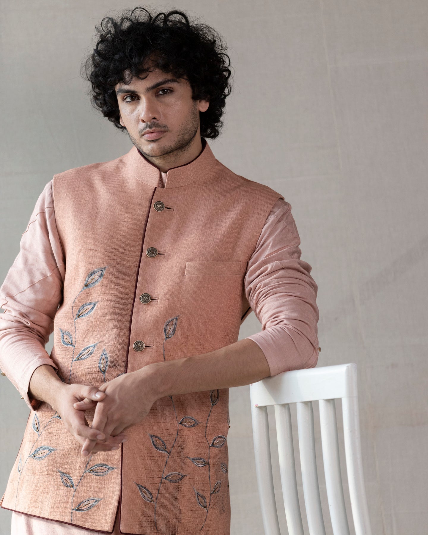 Old rose Nehru jacket