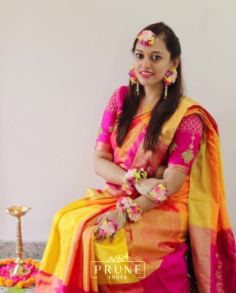 Pink Floral Jewellery Set (Bsteh-03)