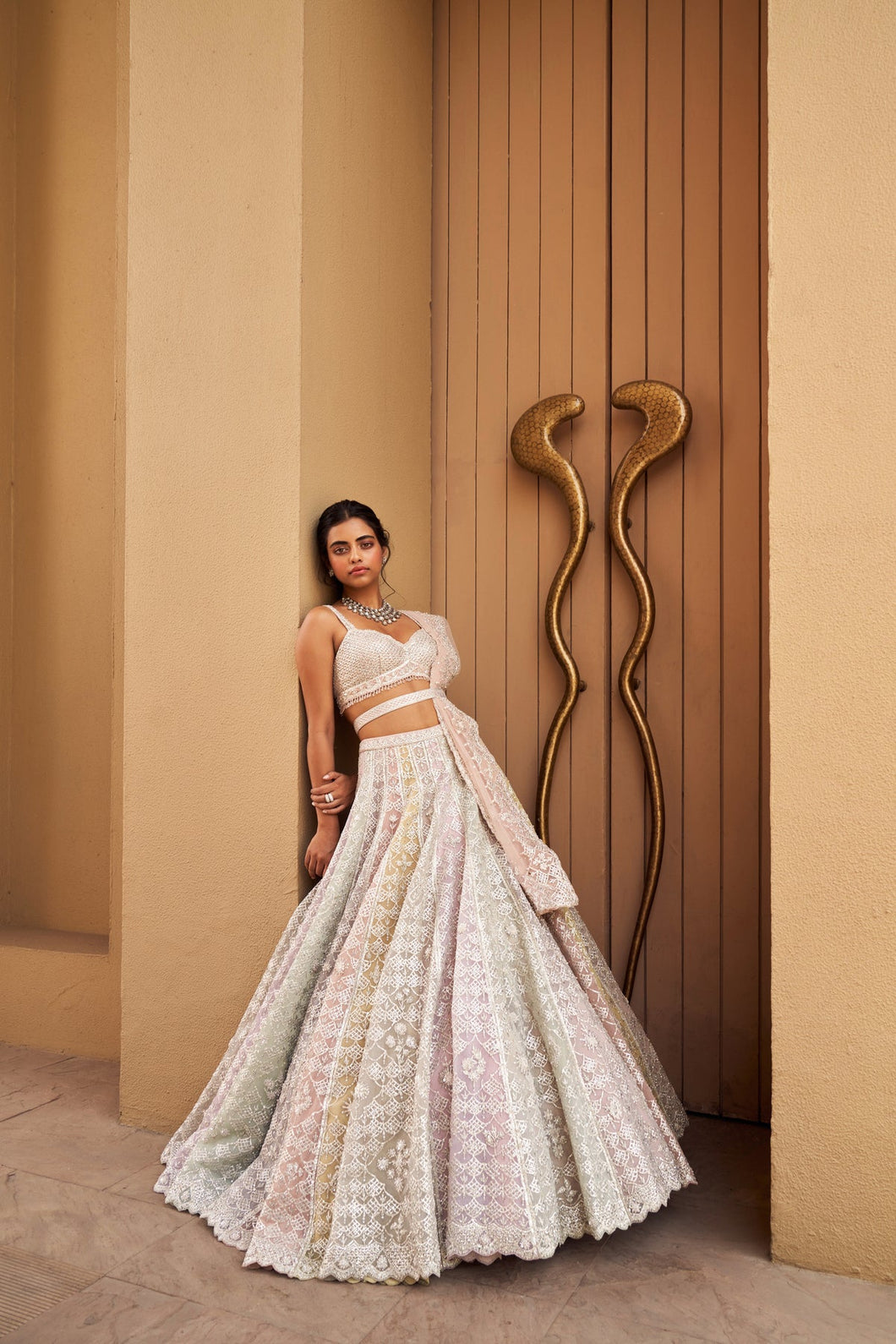 Metallic Pastel Lehenga Set