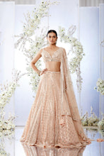 Load image into Gallery viewer, Peach Mirror Work Lehenga Set
