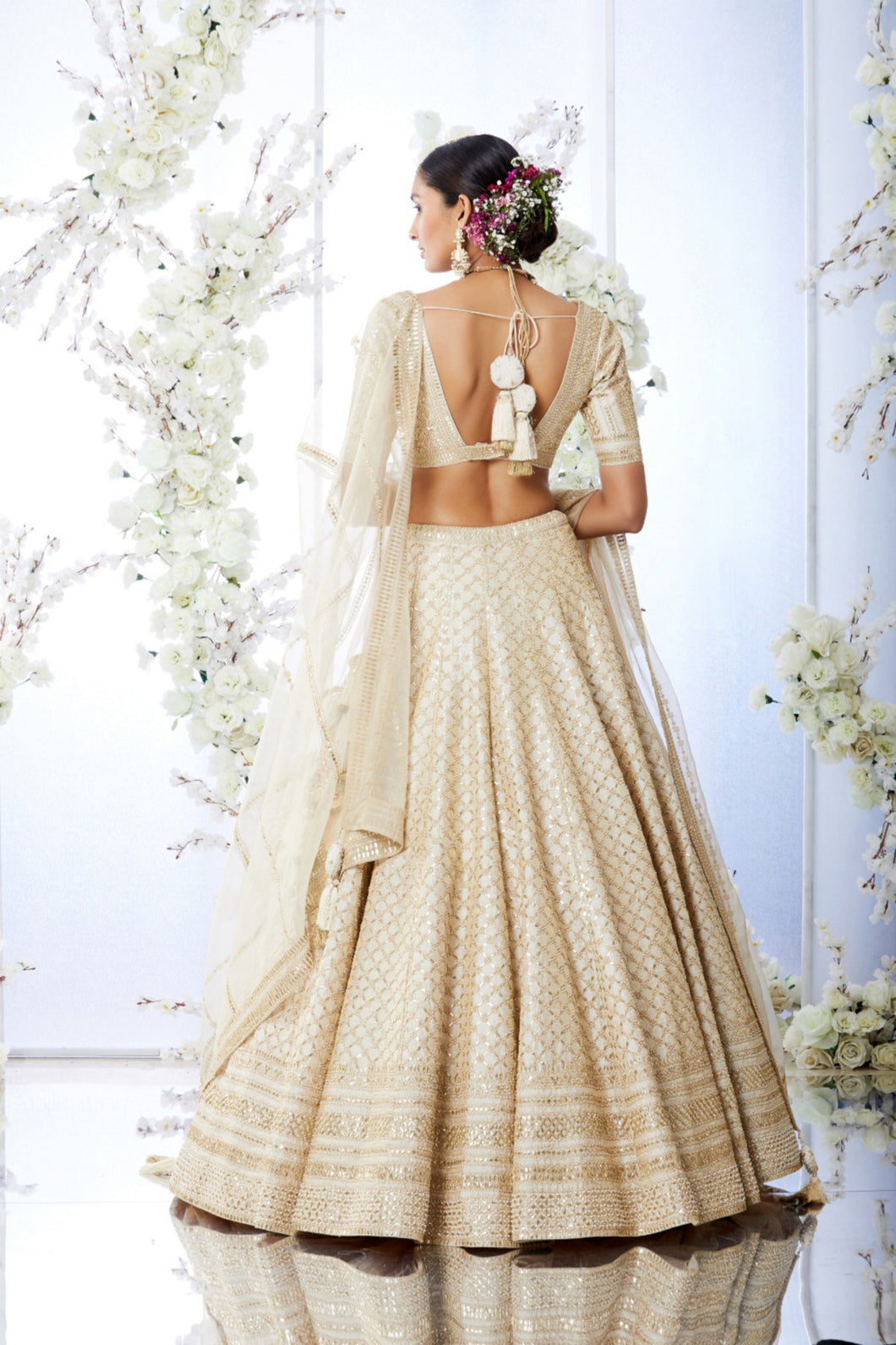 Ivory Gota Patti Lehenga Set