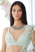Load image into Gallery viewer, Mint Green Sequin Lehenga Set
