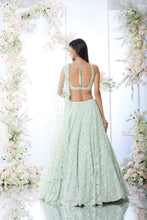 Load image into Gallery viewer, Mint Green Sequin Lehenga Set
