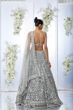 Load image into Gallery viewer, Dark Grey Sequin Lehenga Set
