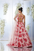 Load image into Gallery viewer, Peach Red Lehenga Set
