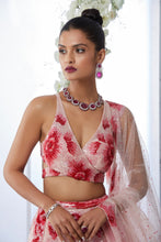 Load image into Gallery viewer, Peach Red Lehenga Set

