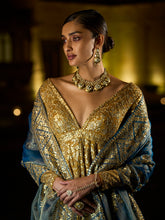 Load image into Gallery viewer, Antique Gold Gota Patti Jacket Set

