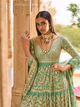 Load image into Gallery viewer, Sea Green Anarkali Set
