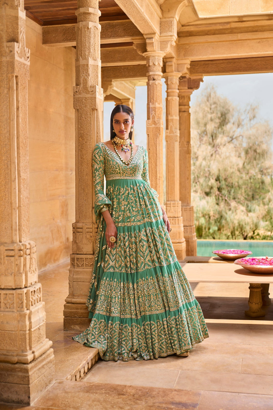 Sea Green Anarkali Set