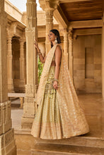 Load image into Gallery viewer, Pear Green Gota Patti Lehenga Set
