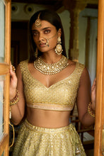 Load image into Gallery viewer, Pear Green Gota Patti Lehenga Set
