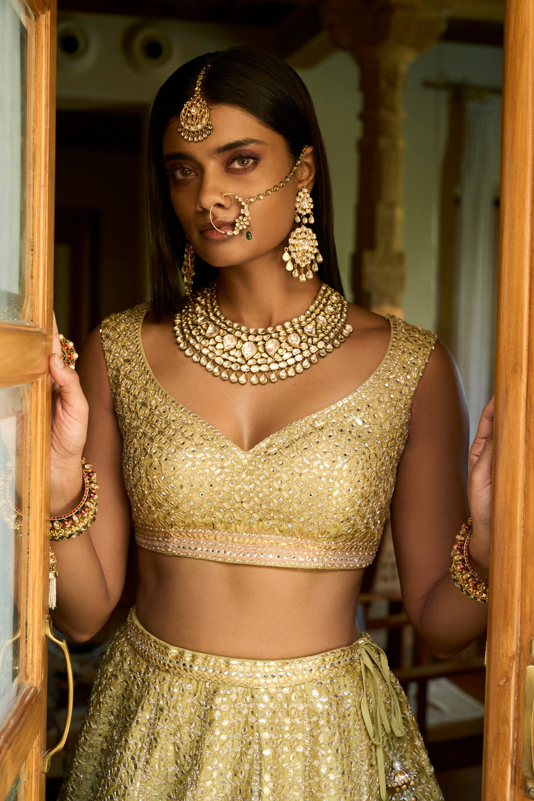 Pear Green Gota Patti Lehenga Set
