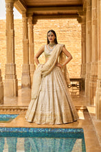 Load image into Gallery viewer, Ivory &amp; Gold Gota Patti Lehenga Set
