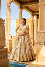 Load image into Gallery viewer, Ivory &amp; Gold Gota Patti Lehenga Set
