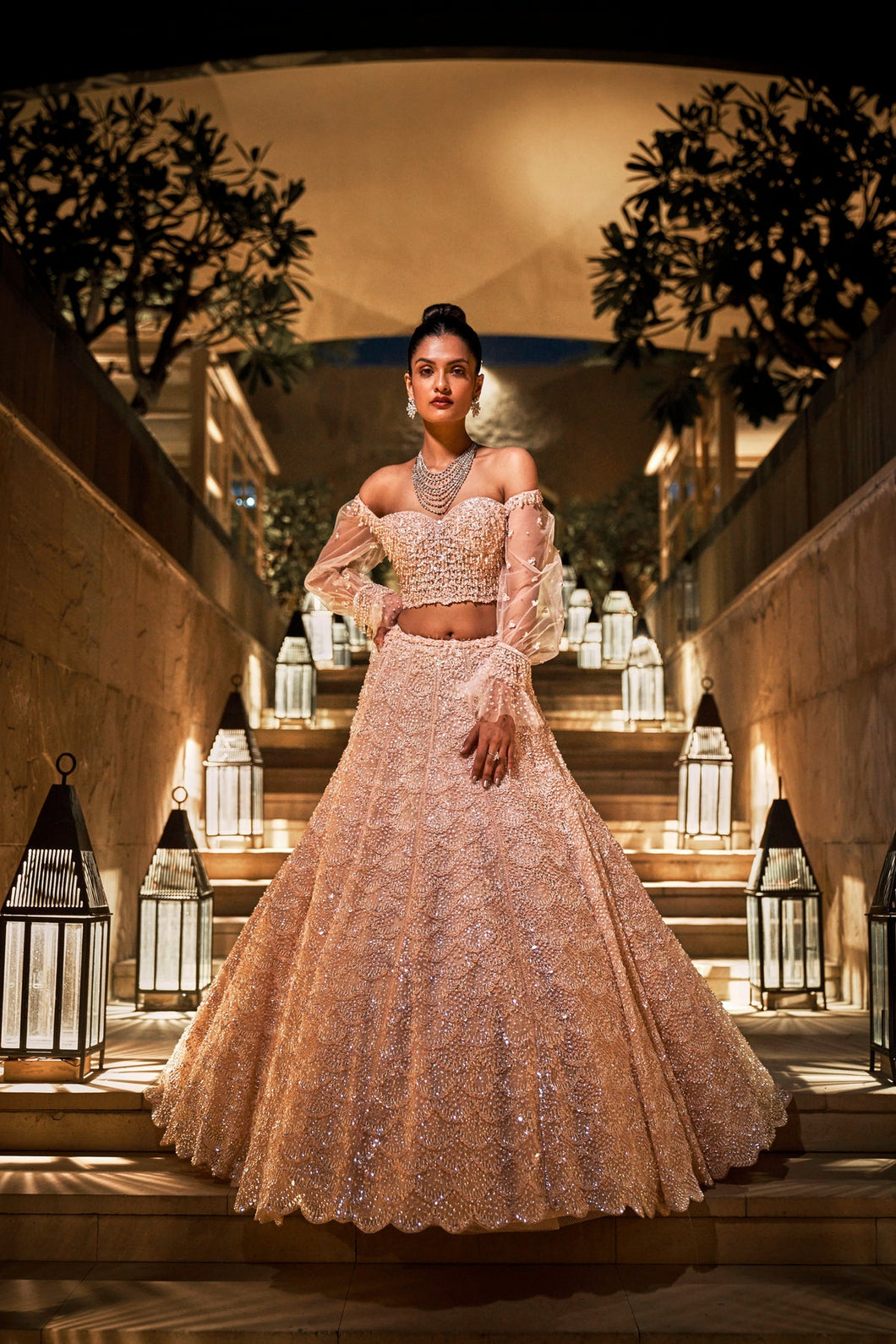 Powder Peach Lehenga Set