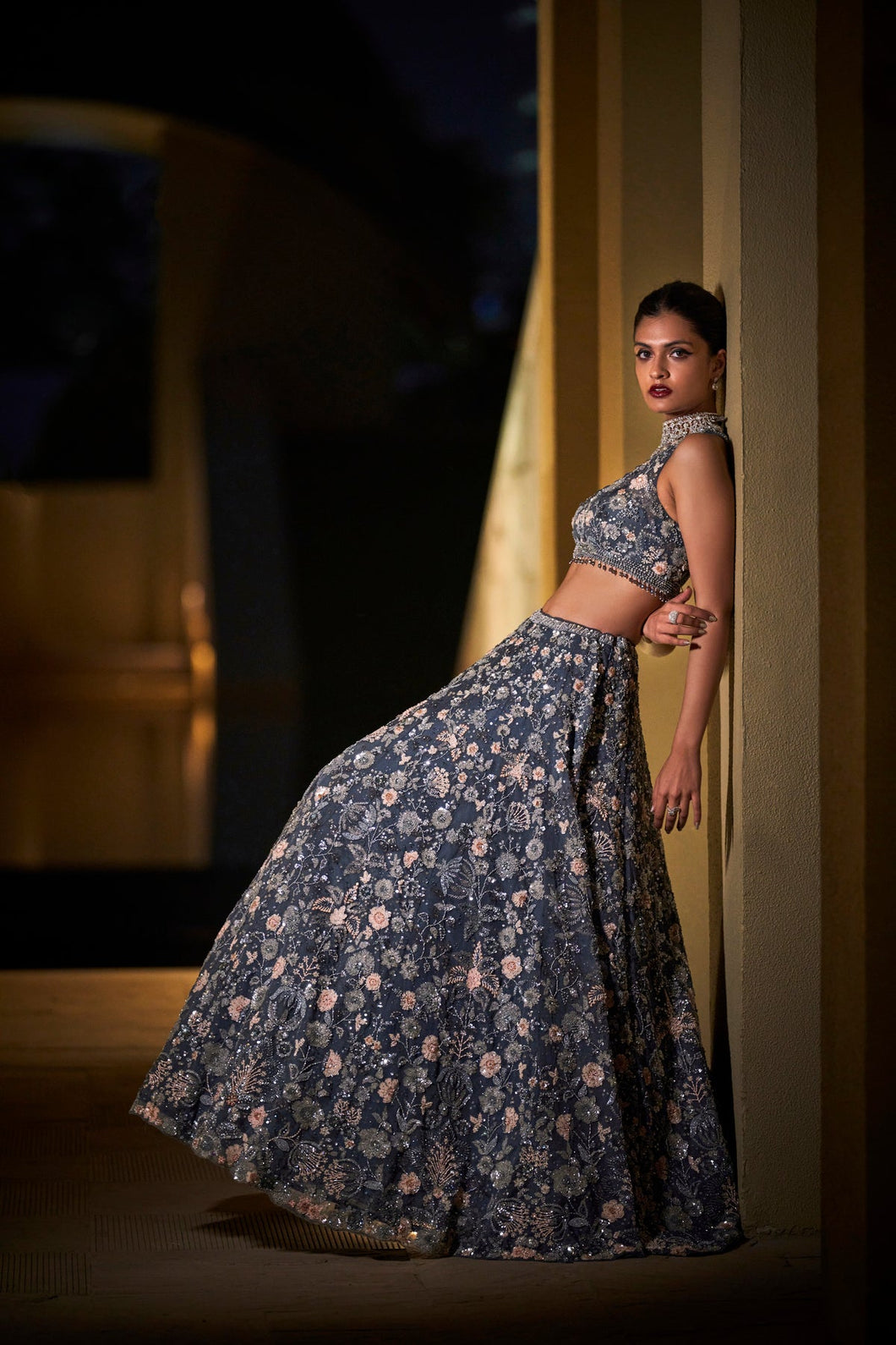 Charcoal Lehenga Set