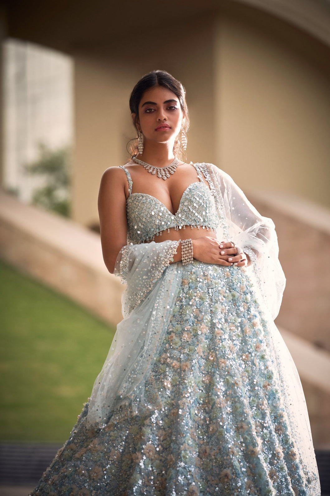 Powder Blue Lehenga Set