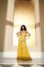 Load image into Gallery viewer, Mustard Yellow Mirror Work Sharara Set
