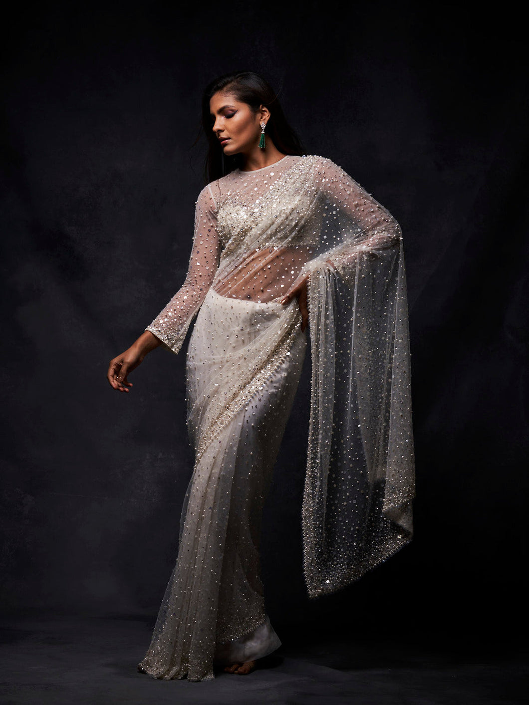 Crystal Pearl Saree
