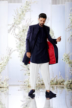 Load image into Gallery viewer, Midnight Blue Sherwani Set
