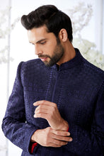 Load image into Gallery viewer, Midnight Blue Sherwani Set
