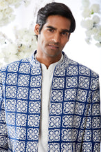 Load image into Gallery viewer, Block Royal Blue Open Sherwani Set
