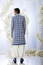 Load image into Gallery viewer, Block Royal Blue Open Sherwani Set
