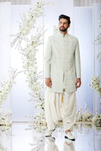 Load image into Gallery viewer, Sage Green Pearl Short Sherwani Set
