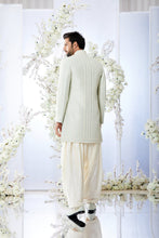 Load image into Gallery viewer, Sage Green Pearl Short Sherwani Set
