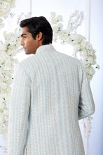 Load image into Gallery viewer, Aqua Blue Short Sherwani Set
