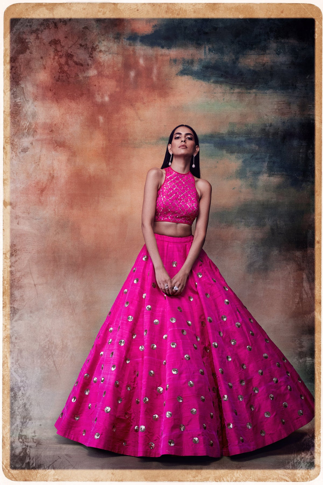 Polka Racer Back Lehenga Set