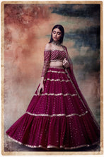 Load image into Gallery viewer, Wine Tier Lehnga Set
