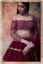 Load image into Gallery viewer, Wine Tier Lehnga Set
