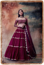 Load image into Gallery viewer, Wine Tier Lehnga Set
