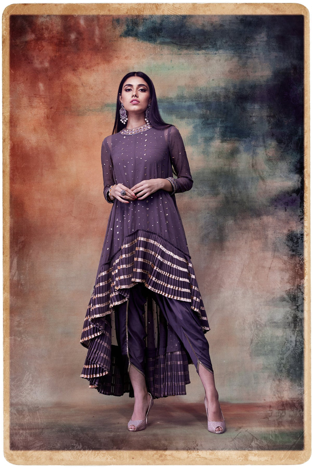 Sequin Splash With Gota Frilldhoti Kurta Set