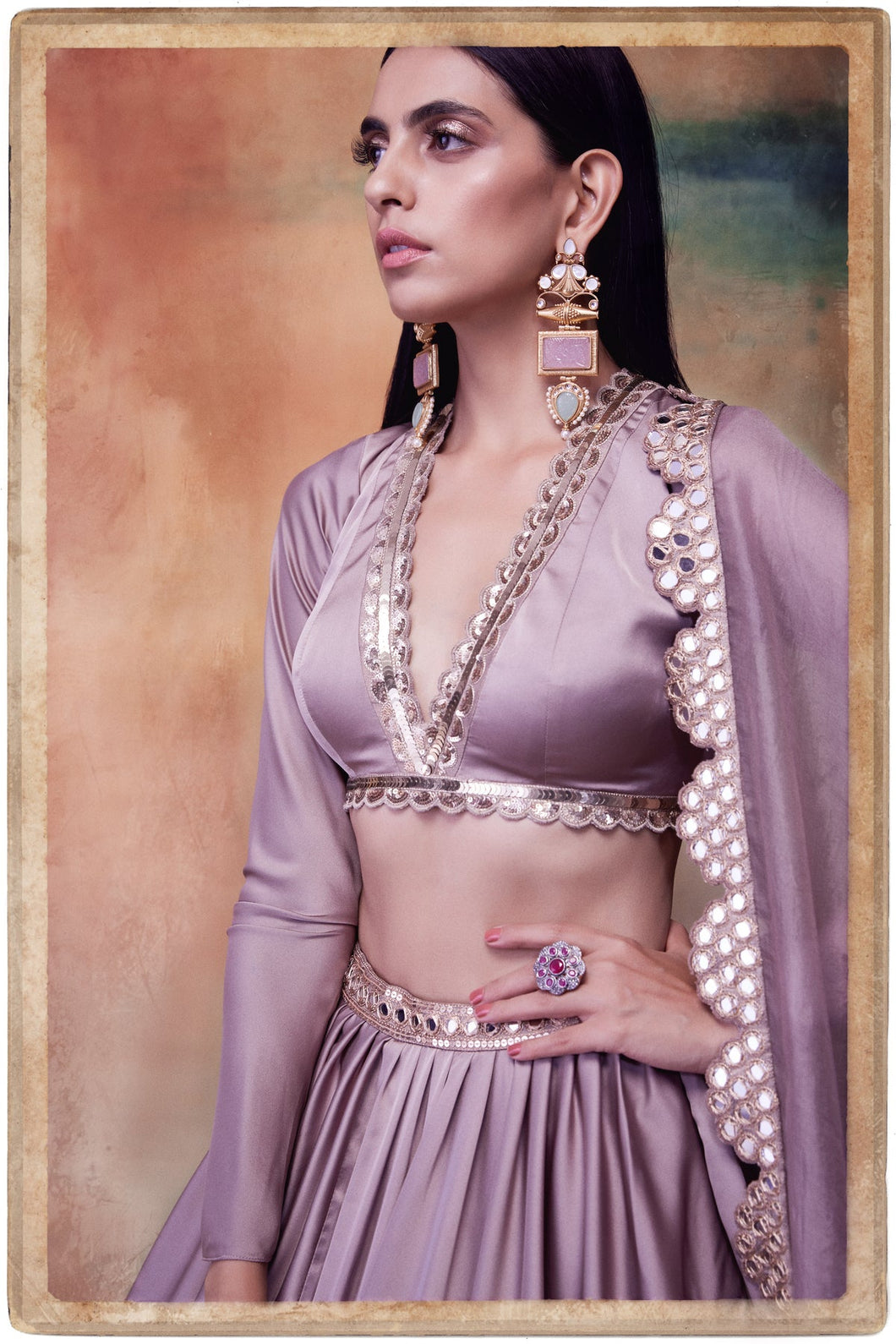 Satin Lehenga Set
