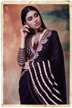 Load image into Gallery viewer, Flower Boota Blouse Lace Frill Saree
