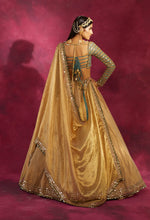 Load image into Gallery viewer, Mud Green &amp; Gold Tissue Lehenga Set
