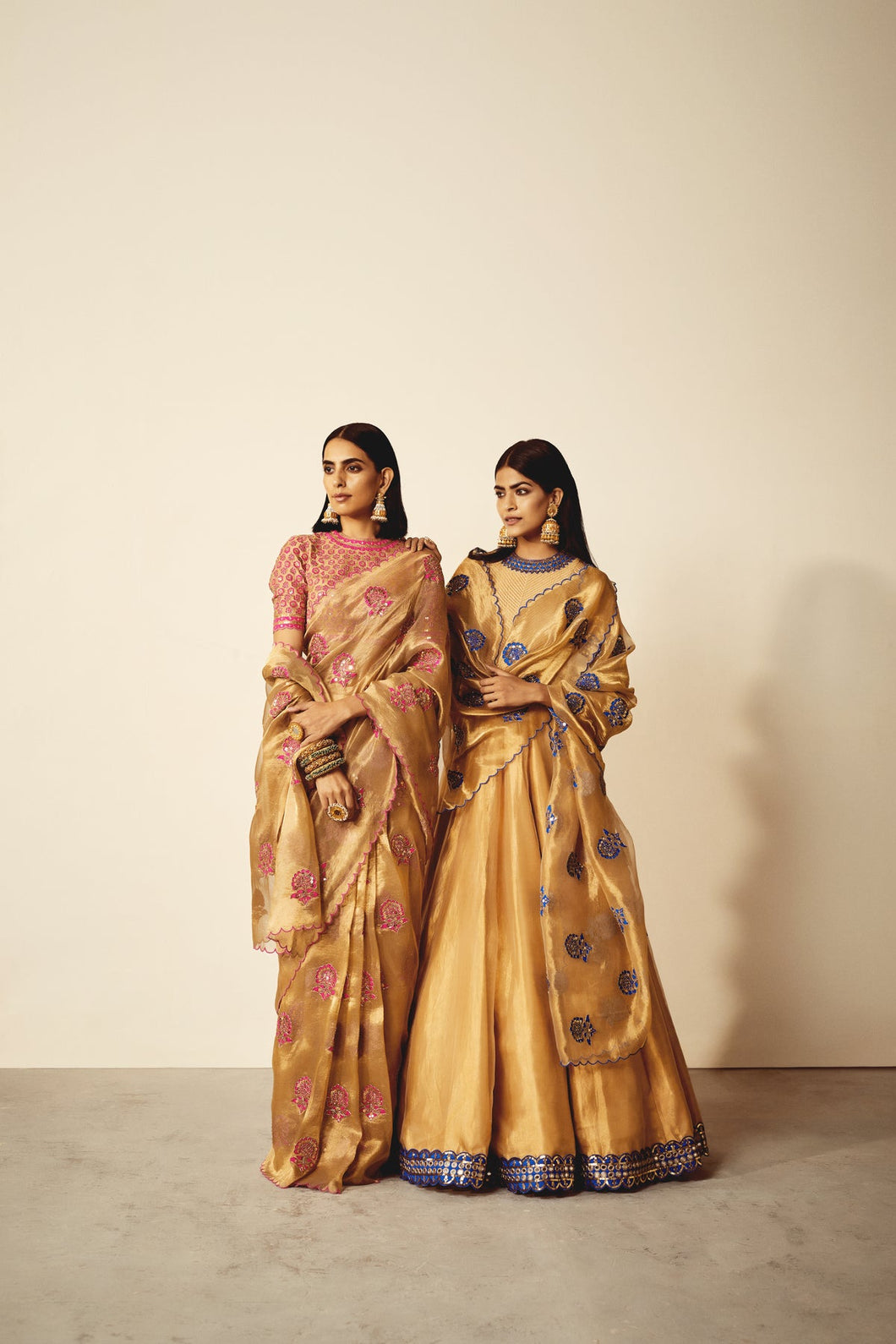 Mughal Boota Gold Tissue Saree Set
