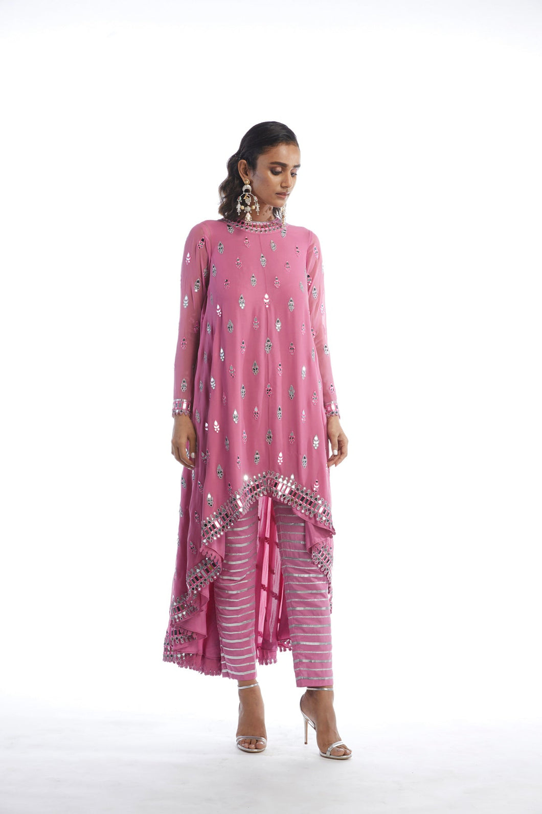 Dark Blush Assyemetrical Kurta Set