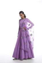 Load image into Gallery viewer, Catnip Purple Chiffon Anarkali Set

