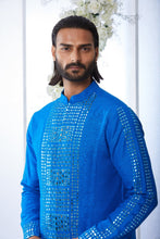 Load image into Gallery viewer, Royal Blue Mirror Work Kurta Set

