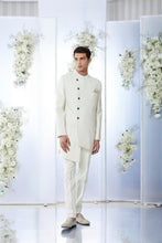 Load image into Gallery viewer, Ivory Blue Meena Button Sherwani Set
