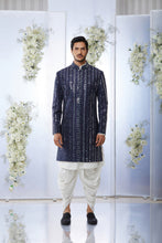 Load image into Gallery viewer, Midnight Mirror Work Sherwani Set
