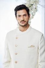 Load image into Gallery viewer, Ivory Peach Meena Button Sherwani Set
