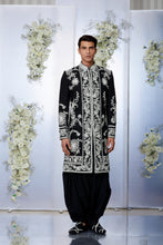 Load image into Gallery viewer, Black &amp; White Sherwani Set
