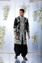 Load image into Gallery viewer, Black &amp; White Sherwani Set
