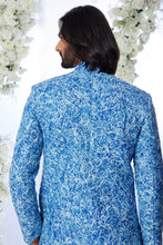 Load image into Gallery viewer, Marble Blue Sherwani Set
