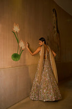 Load image into Gallery viewer, Three-Dimensional Light Coffee Floral Lehenga Set
