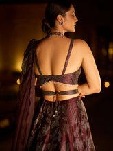 Load image into Gallery viewer, Deep Wine Swarovski Lehenga Set
